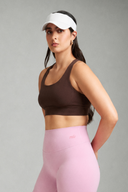 Mocha Bloom OnTheGo Cross Back Sports Bra