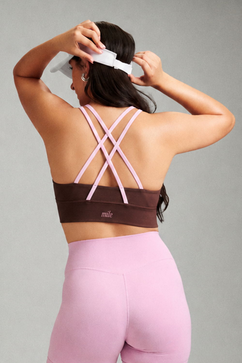 Mocha Bloom OnTheGo Cross Back Sports Bra