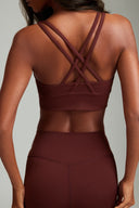 Maroon OnTheGo Cross Back Sports Bra