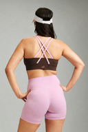 Mocha Bloom OnTheGo Cross Back Sports Bra