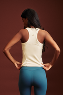Athletic fitted tank top featuring a baby tee silhouette