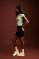 Black OnTheGo athletic shorts women designed for comfort, flexibility, and performance