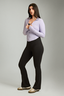 Black flare pants women can wear for yoga, travel, and everyday activities