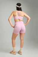Bubblegum OnTheGo athletic shorts featuring lightweight stretch fabric and all-day comfort