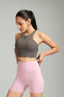 Classic Gray cropped tank top with a fitted athletic design