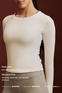 White OnTheGo Fitted Full Sleeves Top