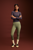 Forest green OnTheGo Leggings for women, high-waist polyester-free activewear by Mile Collective