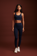 Ink blue OnTheGo Leggings for women, high-waist polyester-free activewear by Mile Collective
