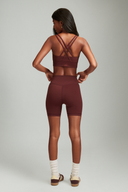 Maroon gym shorts for women suitable for gym sessions, running, and active lifestyles
