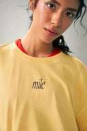 Yellow Mile Boxy Cropped Tee
