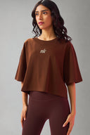 Brown Mile Boxy Cropped Tee