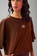 Brown Mile Boxy Cropped Tee