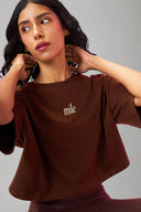 Brown Mile Boxy Cropped Tee