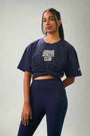 Deep Blue Casual Athlete Club Oversized Tee