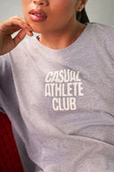 Classic Gray Casual Athlete Club Oversized Tee