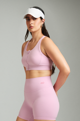 Bubblegum LevelUp Front Zip Sports Bra
