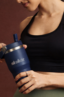 Navy blue sports water bottle for gym workouts and everyday hydration