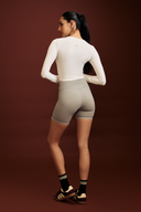 Rhino Gray OnTheGo athletic shorts women designed for comfort, flexibility, and performance