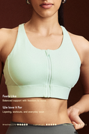 Mint LevelUp Front Zip Sports Bra
